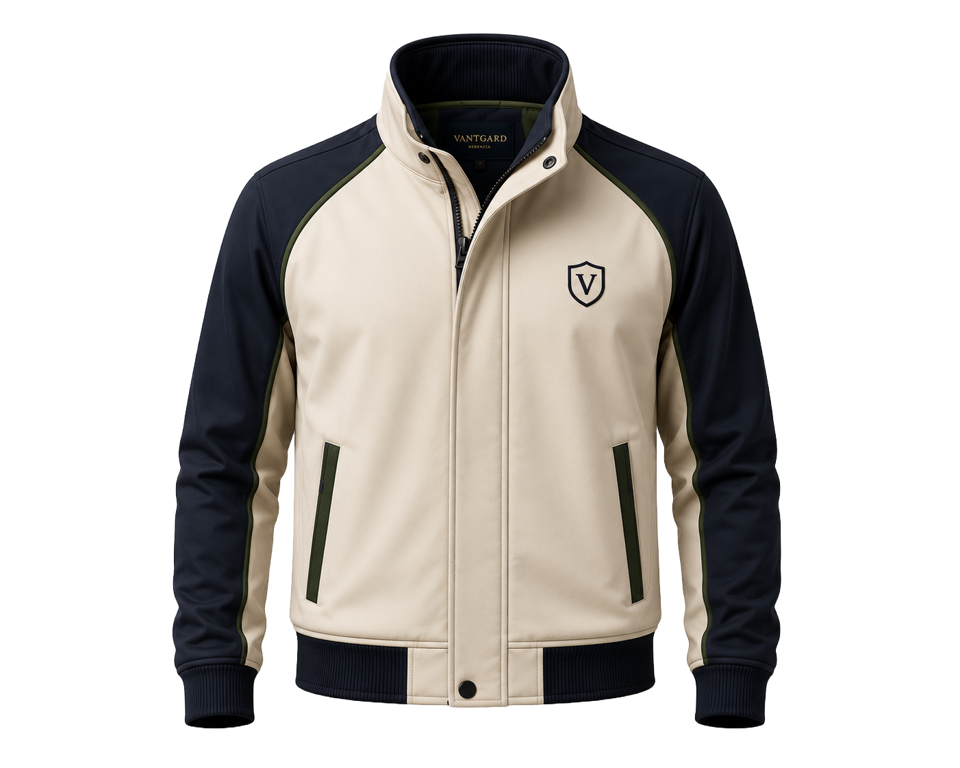 VANTGARD Regent Track Jacket™ – Ivory/Navy Edition