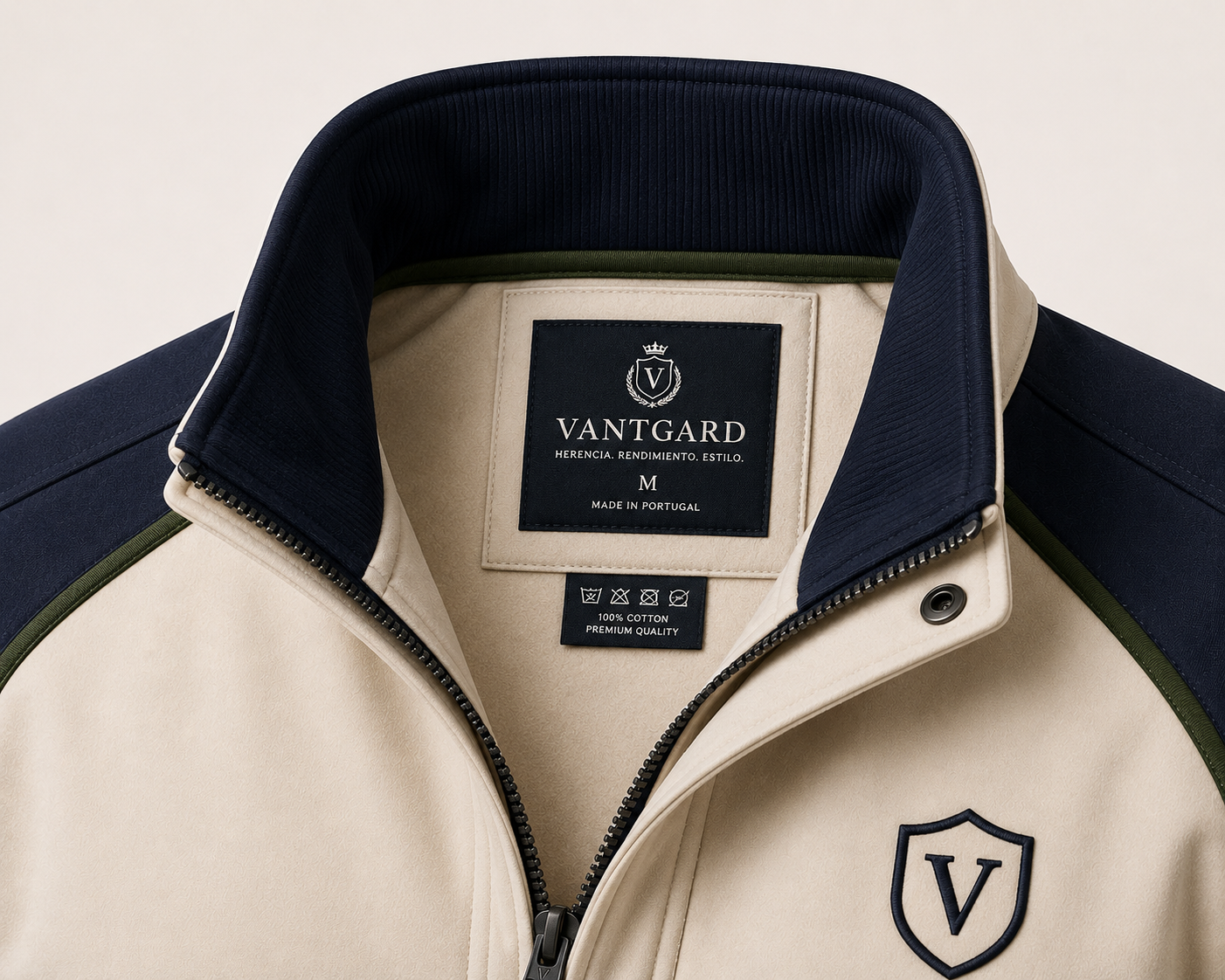 VANTGARD Regent Track Jacket™ – Ivory/Navy Edition